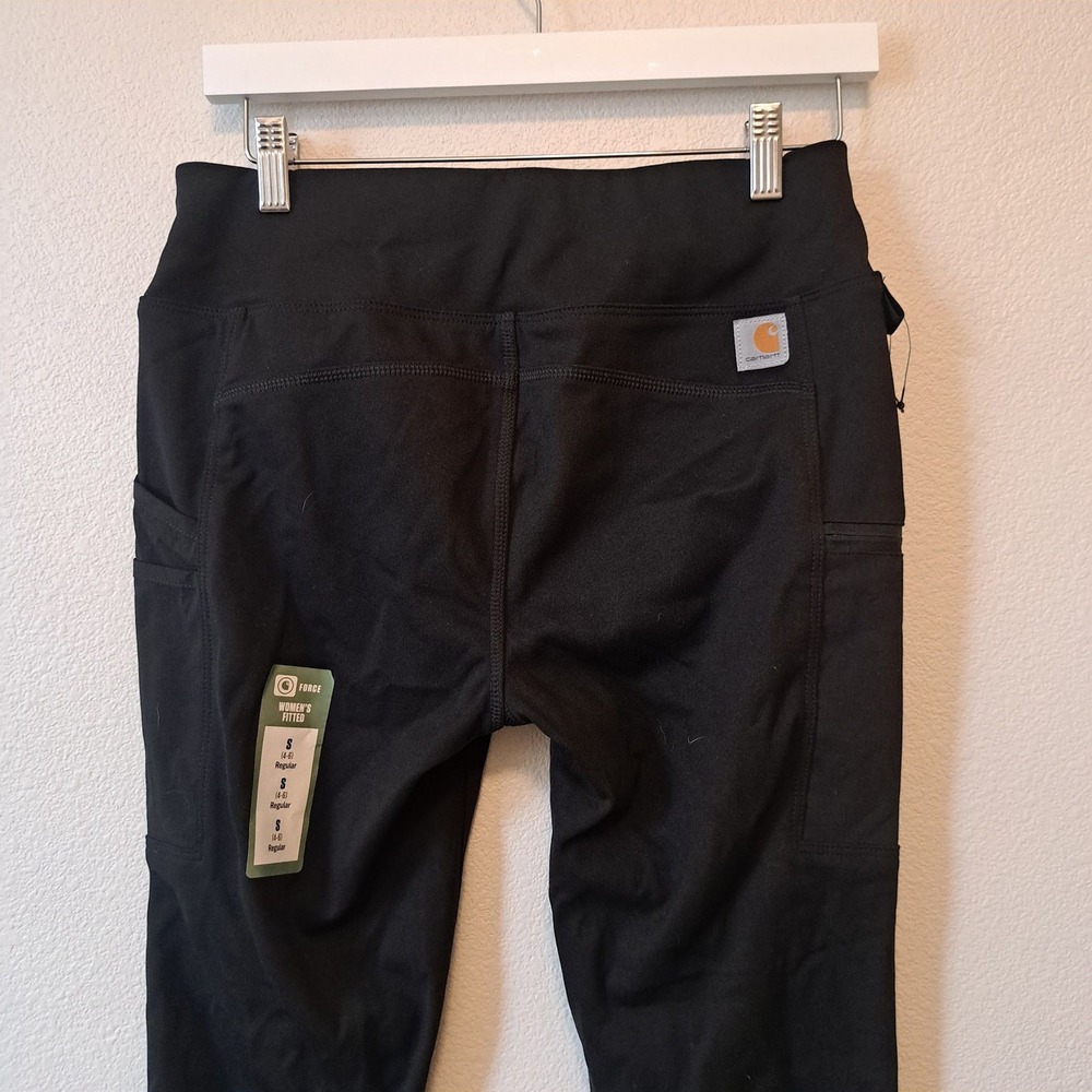 Carhartt Force Womens Fitted Utility Leggings Black Pockets Work Pants Small S